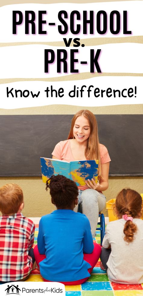 Do you know the difference between preschool and pre-k? Click the link to learn about it! | early childhood learning | preschool vs. pre-k | #preschool #preK #childhoodlearning #parenting Pre K Subjects, Pre K Preparation, Opening A Preschool, Preschool Program Ideas, Pre K Goals, Starting A Daycare Center, Starting Preschool, Preschool Readiness, Creative Curriculum Preschool