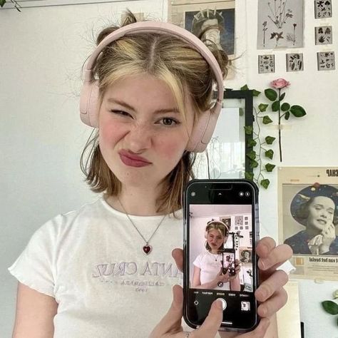 Pinterest Coquette, Take A Selfie, A Girl, Take A, Headphones