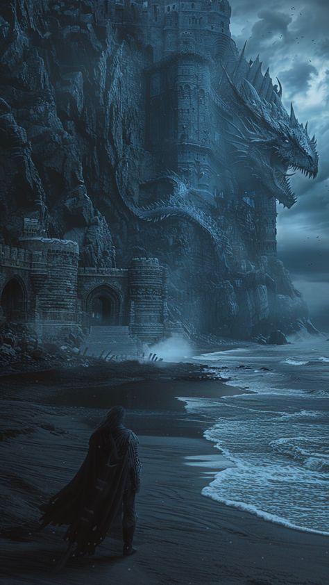 Dragonstone Wallpaper, Dragonstone Castle Art, Old Valyria Art, House Of Dragon Aesthetic, Dragons Aesthetic, Asoiaf Aesthetic, Dragon Kingdom, Fantasy Vibes, Dragon Aesthetic