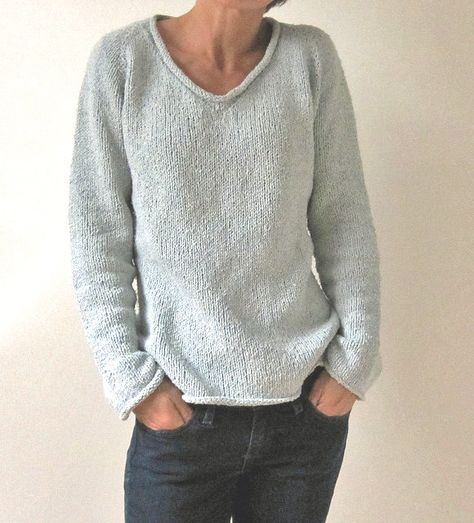 Strikkeopskrift Oversize Sweater, Knitting Patterns Free Sweater, Tweed Top, Knitted Wit, Casual Sweater, Sweater Knitting Patterns, Top Down, Knit Or Crochet, Knit Outfit