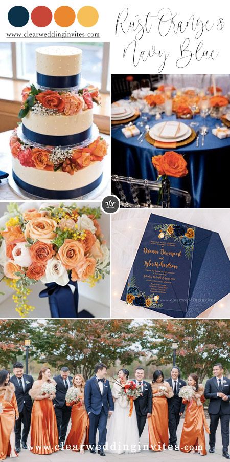 October Wedding Colors, Orange Wedding Themes, Orange Wedding Colors, Fall Wedding Color Schemes, October Flowers, Best Wedding Colors, Fall Wedding Color Palette, Burnt Orange Weddings, Wedding Themes Fall