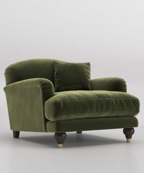 Comfy Armchair, Door Colors, London House, Velvet Armchair, Take A Seat, Sponge Cake, Delicate Details, Sitting Room, Green Velvet