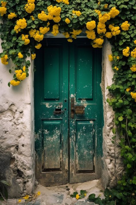 Artistic Photography of Green Door in Positano Gate Painting Ideas, Beautiful Doors Italy, Front Door Aesthetic, Aesthetic Doors, Cool Windows, Doors Photography, Pretty Doors, Italian Doors, Door Photography