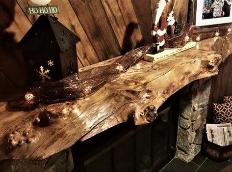 Live Edge Slab Rustic Fireplace Mantel | Fireplace Mantels Live Edge Mantel Ideas, Live Edge Fireplace, Live Edge Fireplace Mantel, Live Edge Mantel, Rustic Fireplace Mantel, Live Edge Tables, Rustic Fireplace Mantels, Mantel Fireplace, Rustic Fireplace