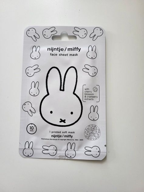 Miffy Skincare, Miffy Makeup, Miffy Products, Miffy Stuff, Miffy Cute, Facemask Skincare, Cranberry Extract, Mask Aesthetic, Study Stationery