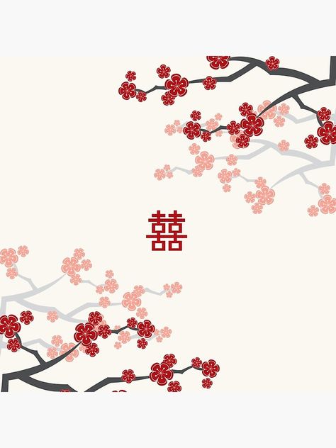 Scrapbook Paper Designs, Wedding Background Wallpaper, Chinese Background, Red Cherry Blossom, Chinese Wallpaper, Hype Wallpaper, Diamond Wallpaper, Japanese Sakura, Decor Mirror