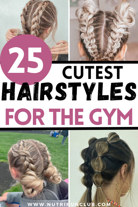 Are you tired of going to the gym for a workout and not knowing what to do with your hair? I feel you! Usually, I just throw my hair in a messy ponytail and call it a day, but in this post, we will round up the easiest hairstyles to look good and feel great during your workout. You will never be caught having a bad hair day again... Read more: gym hairstyles, hairstyles for the gym, cute gym hairstyles, gym hairstyles for long hair, easy gym hairstyles. Cool Sporty Hairstyles, Dance Tryout Hairstyles, Gym Braid Hairstyles, Crossfit Competition Hair, Braided Hairstyles For Gymnastics, Gymnastics Hairstyles For Long Hair, Secure Hairstyles For Sports, Sports Ponytail Hairstyles, Sports Mom Hairstyles