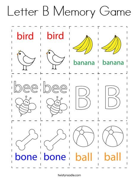 Letter B Memory Game Coloring Page - Twisty Noodle B For Butterfly, Fancy Letter B, Prewriting Activities Preschool, Butterfly Worksheet, Letter B Coloring Pages, Letter B Activities, Prewriting Activities, Letter Coloring Pages, Abc Activity