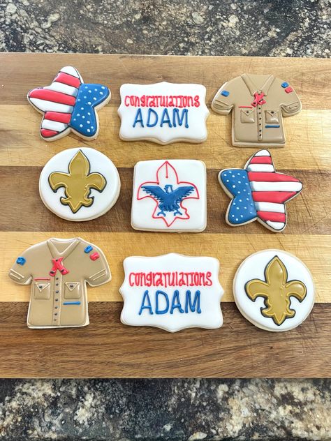 Eagle Scout Cookies Decorated, Eagle Scout Cookies, Eagle Scout Court Of Honor, Eagle Scout Ceremony, Court Of Honor, Pinewood Derby, Eagle Scout, Fancy Cookies, Boy Scout