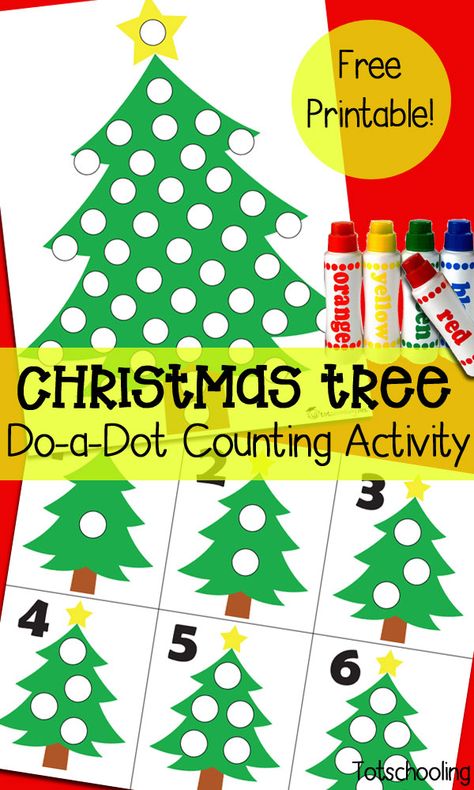 Free printable Christmas themed do-a-dot marker activity to practice counting and number recognition 1-10. Tk Curriculum, Christmas Activities For Toddlers, Christmas Learning, Preschool Christmas Activities, Dot Marker Activities, Number Activity, December Activities, Counting Activity, Do A Dot