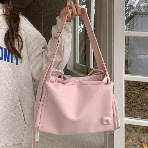 US $19.84 39％ Off | Cute Pink Shoulder Bags for Women Soft Pu Leather Ladies Tote Purse Large Handbags Casual College Girls Book Messenger Bags Big Crossbody Bag, Pink Shoulder Bags, Tas Bahu, Pu Bag, Commuter Bag, Handbags Casual, Large Handbags, Crossbody Bag Women, Cross Bag