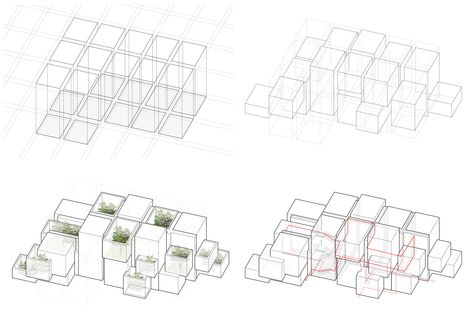 Cubes Architecture, Social Housing Architecture, Kindergarten Projects, Architecture Concept Diagram, Concept Diagram, Architecture Concept Drawings, Layout Architecture, Cube Design, Diagram Architecture