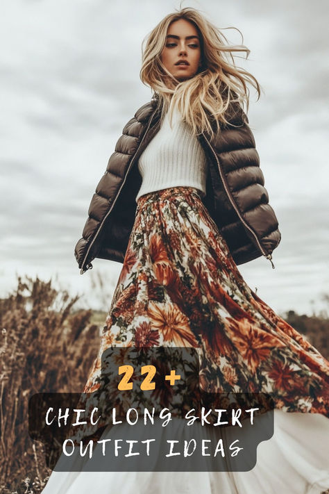 Explore 22 Trendy Long Skirt Looks That Will Refresh Your Wardrobe 🌼👗! Whether You Prefer Flowy Bohemian Styles Or Sleek Tailored Pieces, These Outfit Ideas Will Make You Stand Out. Perfect For Every Season, Click To Discover More Style Inspirations! 🌟👠 #TrendyFashion #LongSkirtStyles #OutfitInspo #FashionForward #ChicLooks #StyleGuide #WardrobeRefresh Outfit Ideas With Maxi Skirts, Long Boho Skirt Outfit, Long Skirt Outfits Spring, Paisley Skirt Outfit, Boho Skirt Outfit, Mesh Long Skirt, Long Skirt Looks, Spring Skirt Outfits, Long Flowy Skirt