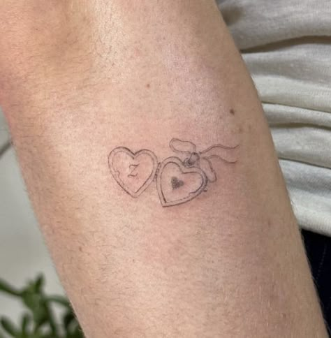 Fingerprint Heart Tattoos, Locket Tattoos, Fingerprint Heart, Heart Tattoos, Petite Tattoos, Red Ink Tattoos, Discreet Tattoos, Dainty Tattoos, Subtle Tattoos