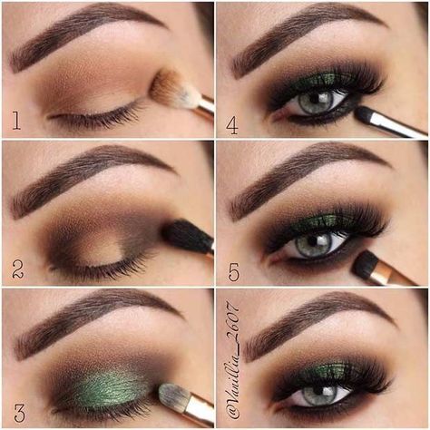 Step By Step Makeup Tutorial, Green Eye Makeup, Step By Step Makeup, Makeup Morphe, Fashion Make Up, Makeup Tutorial Step By Step, Smink Inspiration, Eye Makeup Steps, Beauty Make-up