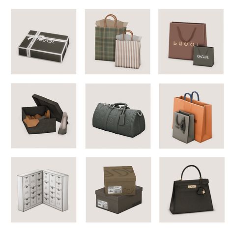 Sims 4 Cc Designer Shopping Bags, Sims 4 Gift Boxes Cc, Sims 4 Cc Storage Boxes, Sims 4 Designer Bag Decor Cc, Sims 4 Bag Clutter, Sims 4 Cc Luxury Bags Decor, Sims 4 Birkin Bag, Sims 4 Shopping Bags Cc, Sims 4 Cc Clutter Clothes