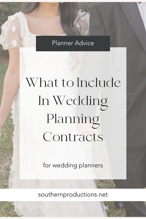 Learn what to include in your wedding planning contract | Wedding Planner Education by Southern Productions | In this blog post I'm sharing everything you need to include in your full service wedding planning contract #weddingplanner #weddingplannereducation #weddingplannermentor #weddingplannertips #weddingplannereducator #howtobecomeaweddingplanner #weddingplannerlife #weddingplannerchecklist #weddingplannertemplates Wedding Planning Contract, Wedding Planning Vendor Checklist, Wedding Venue Contract, Wedding Planner Contract Template, Wedding Planner Contract, Wedding Planner Vs Coordinator, Event Planner Contract Templates, Event Planning Contract, Service Blueprint