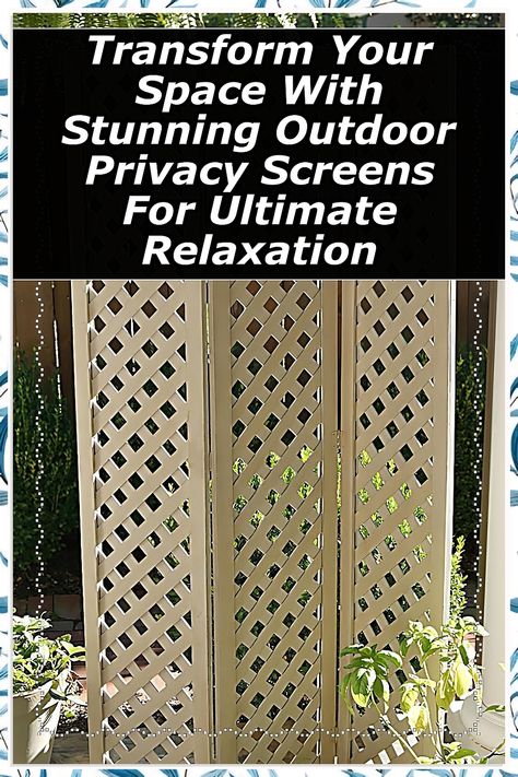 Discover how outdoor privacy screens can transform your space into a serene oasis. Our stunning selection of designs not only enhances your outdoor area but also provides the ultimate relaxation you deserve. Whether you’re looking to create a cozy nook or shield your patio from prying eyes, these stylish screens are the perfect solution. Elevate your outdoor experience and enjoy your personal sanctuary today! Deck Privacy Ideas, Outdoor Privacy Screens, Privacy Ideas, Deck Privacy, Bamboo Screening, Japanese Screen, Privacy Screen Outdoor, Outdoor Privacy, Privacy Screens