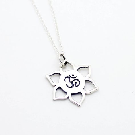 Om Lotus sterling silver necklace – Imsmistyle. Cheap Silver Rings, Simple Silver Jewelry, Silver Jewelry Diy, Silver Necklaces Women, Jewelry Diy Bracelets, Silver Jewelry Necklace, Charm Necklace Silver, Silver 925 Necklace, Silver Engagement Rings