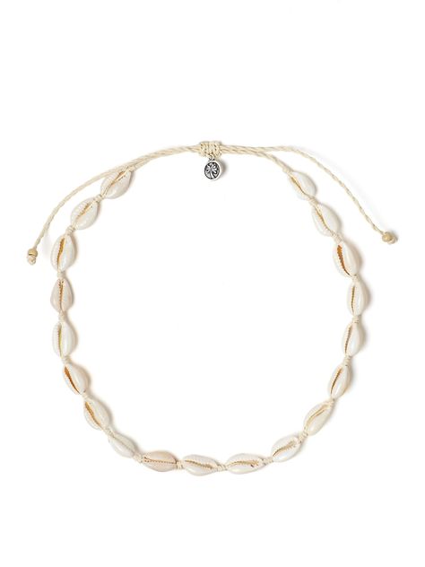 Step into Surf Tradition with the 'Outer Banks Cowrie Choker' Catch the wave of classic surf culture with our 'Outer Banks Cowrie Choker.' This timeless necklace is handcrafted with real cowrie shells, traditionally believed to bring good luck and protect the spirit of its wearer. Woven together with string like a line up of surfers waiting for the next wave. This choker embodies the laid-back elegance and adventurous spirit of seaside living. Inspired by the historic surf culture of the Outer B Outer Banks Necklace, Seaside Living, Sliding Knot, Cowrie Shell, Banks, Logo Collection, Lifestyle Clothing, Outer Banks, Performance Outfit