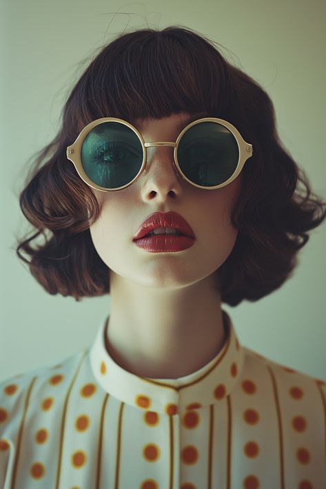 Retro Chic: A Modern Take on Vintage Style Aesthetic Female Hairstyles, Good Portrait Reference, Vintage Aesthetic Photography, Aesthetic Sunglasses Pictures, Reference Photos Of People, Vintage Portraits Of Women, Retro Photography Vintage, Looking Up Pose, Hair Portrait Photography