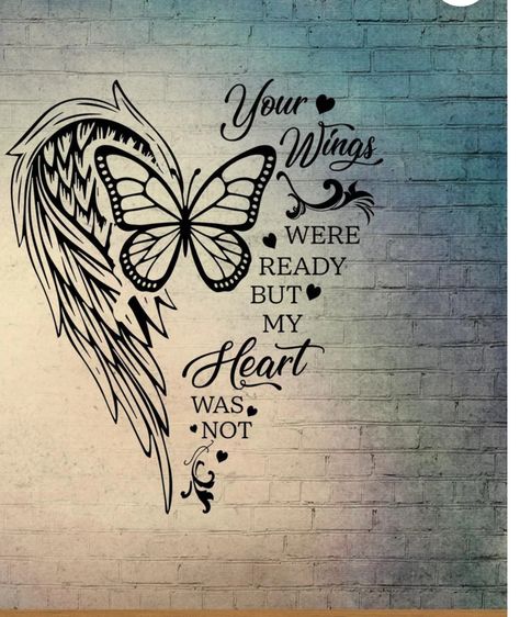 Loving Memory Tattoos, Alas Tattoo, Wing Tattoos On Back, Memorial Tattoo Quotes, Memorial Tattoo Designs, In Loving Memory Tattoos, Memory Tattoos, In Heaven Quotes, Tattoos On Back