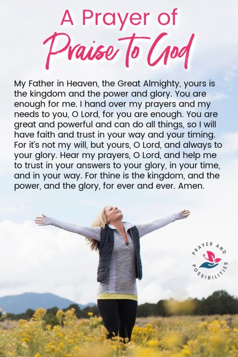 Praying through the Lord’s Prayer: Doxology and Prayer of Praise to God. Remind yourself that God has the power to do far more than you can imagine. Pray for all things to be done to God’s glory and believe that God is faithful to answer your prayers. Prayer For The Week, Praise And Worship Prayer, Monday Prayers, Praise God Quotes, Praise To God, Monday Prayer, Prayer Of Praise, God Pray, God Is Faithful