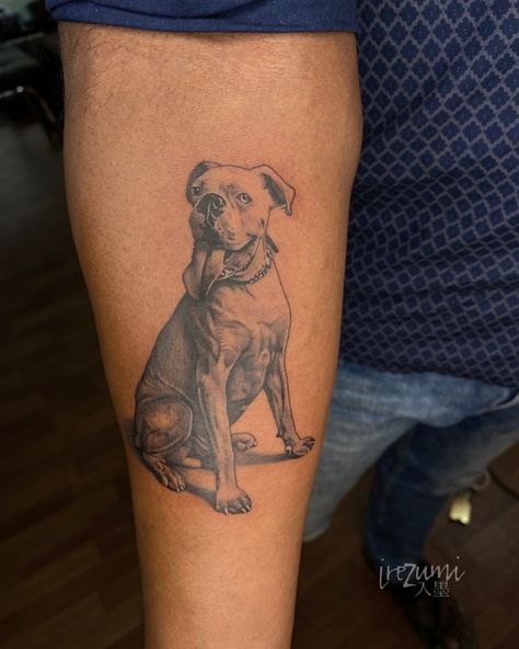 A pet portrait of an adult boxer dog who is a true friend and companion to a dear client. Boxer Dog Tattoo, Irezumi Tattoo, A True Friend, Irezumi Tattoos, Boxer Love, Pitbull Lover, Dog Tattoo, August 8, Dog Tattoos