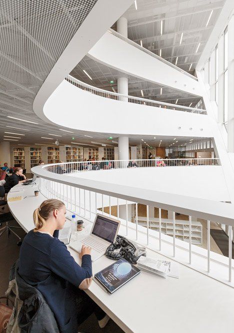 Helsinki Library, Helsinki University, Finland Helsinki, Educational Architecture, Library Pictures, University Architecture, Library Architecture, Modern Library, Education Architecture