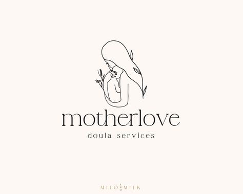 This is a hand drawn logo for your doula and pregnancy related business it is comprised of a maternal woman cradling a baby with florals and botanicals blooming from them inside of an arch. This is the perfect logo for baby related businesses, doula services, pregnancy business, birth related Pregnant Logo, Midwife Logo, Doula Branding, Doula Logo, Etsy Logo, Logo Feminine, Doula Services, Baby Logo, Square Logo