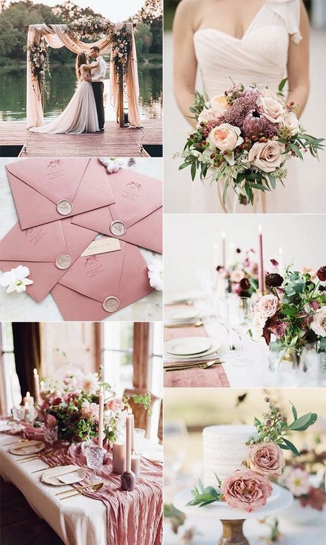 ROMANTIC DUSTY ROSE WEDDING IDEAS #ROMANTIC #DUSTY #ROSE #WEDDING #IDEAS 15 Decorations, Pink Wedding Ideas, Dusty Rose Wedding Colors, Dusty Pink Wedding, Top Wedding Colors, Bridesmaid Stuff, Wedding Arbors, Dusty Pink Weddings, Pink Wedding Colors