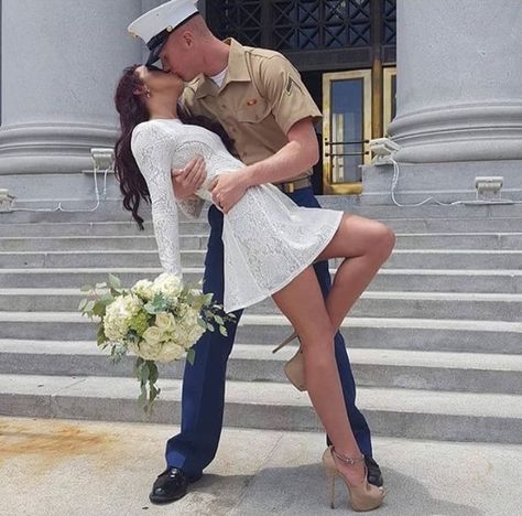 Army Wedding, Marine Wedding, Invitation Etiquette, Military Photography, Military Couples, Military Girlfriend, Military Wedding, Photographs Ideas, Courthouse Wedding