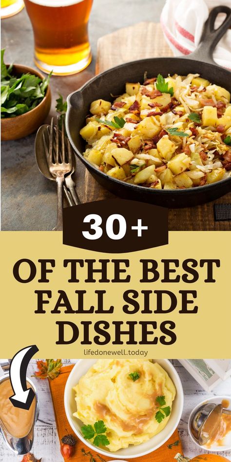 Serve these 30 Fall Side Dish Recipes all year long. Some of these fall-inspired recipes are so good, the main dish may just get pushed to the side! Fall Sides Dishes, Fall Side Dishes, Fall Side Dish Recipes, Shrimp Side Dish, Hamburger Side Dishes, Cauliflower Side Dish, Fall Sides, Ham Recipes Baked, Recipes Sides