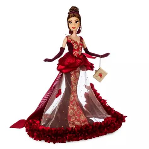 Disney Designer Collection Belle Limited Edition Doll – Beauty and the Beast – Disney Ultimate Princess Celebration – 12 1/2'' Disney Princess Designer Collection, Disney Princess Doll Collection, Disney Designer Collection, Bella Disney, New Disney Princesses, Disney Princess Dolls, Embroidered Roses, Princess Belle, Princesa Disney