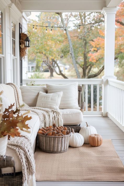 See how best to style your front porch to create a welcoming Southern atmosphere. Southern Front Porch Ideas, Southern Front Porches, Southern Front Porch, Fall Front Porch Decor Ideas, Country Porch, Fall Front Porch Decor, Fall Front Porch, Home Porch, Fall Outdoor Decor