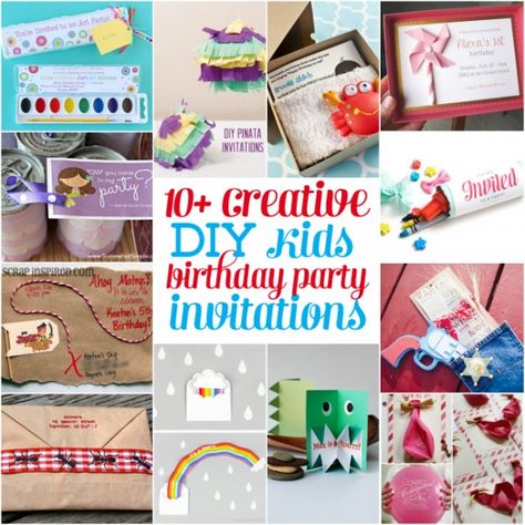 DIY Creative Kids Birthday Party Invitations - Design Dazzle Homemade Birthday Invitations, Diy Kids Birthday Party, Unique Birthday Invitations, Birthday Party Invitation Wording, Diy Birthday Invitations, Birthday Invitations Diy, Diy Invitation, Toddler Birthday Party, Homemade Birthday