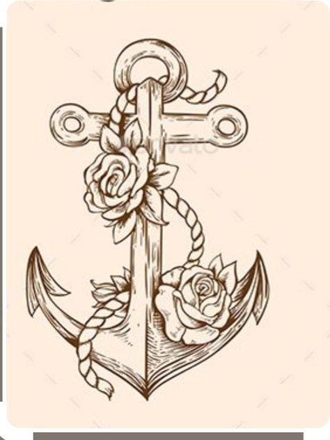 Anchor With Rose Tattoo Design, Anchor With Roses Tattoo, Anchor Drawing With Flowers, Anchor With Flowers Tattoos For Women, Naval Tattoos For Women, Rose Anchor Tattoo, Anchor Rose Tattoo, Navy Anchor Tattoos, Naval Tattoos