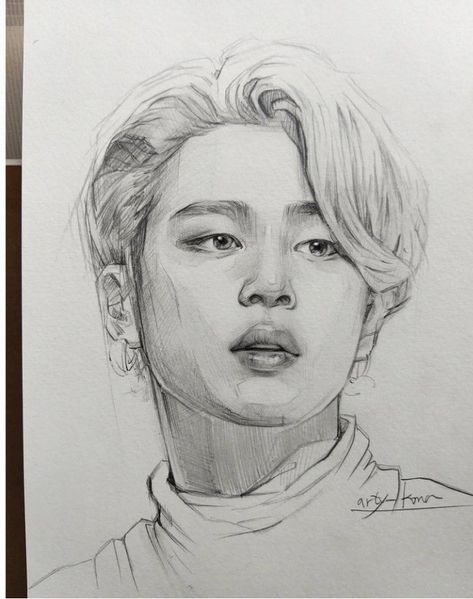 Fanart Jimin, Realistic Face Drawing, Pencil Sketch Portrait, Realistic Sketch, Pencil Sketch Images, Sketches Of People, Kpop Drawings, Art Drawings Sketches Creative, Pencil Art Drawings