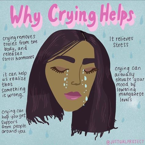 #InOurFeelings – Did you know crying actually helps when dealing with stress? It's not a sign of weakness and totally normal, so cry it out when you need to.💙​  ​Art by justgirlproject  #cryitout #cry #crying #wegetit Just Girl, Paz Mental, Mental And Emotional Health, Self Care Activities, Mental Health Matters, Health Matters, Coping Skills, What’s Going On, Self Improvement Tips