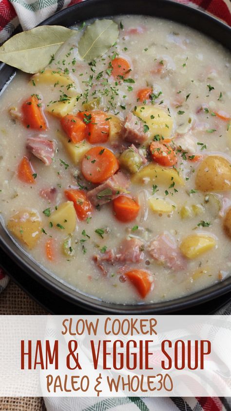 Potato Soup Loaded, Souper Bowl, Easy Soup Recipe, Ham And Potato Soup, Slow Cooker Ham, Crockpot Ideas, Eating Challenge, Paleo Soup, Ham Soup