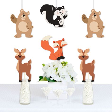 Buy Stay Wild - Forest Animals - Bear, Deer, Skunk and Fox Decorations DIY Woodland Baby Shower or Birthday Party Essentials at Walmart.com Fox Decorations, Woodland Creatures Party, Diy Woodland, Woodland Animal Birthday, Birthday Party Essentials, Woodland Baby Shower Decorations, Animals Party, Wild Party, Woodland Birthday Party