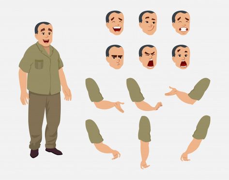 Cutout Animation Character, 2d Animated Characters, 2d Animation Characters, Flip Animation, Cutout Animation, Vector Cartoon Characters, Facial Emotions, Simple Characters, Cut Out Animation