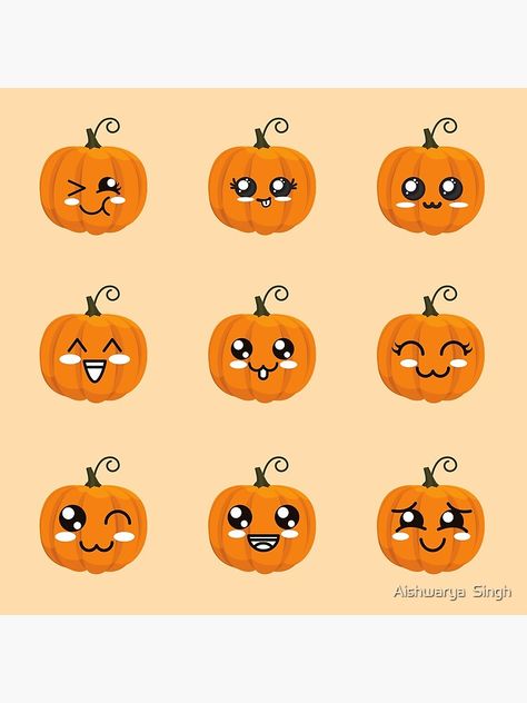 Pumpkin Painted Faces, Painted Faces On Pumpkins, Cute Jackolantern Face, Cute Pumpkin Faces Painted, Pumpkin Faces Ideas Cute, Cutie Pumpkins, Small Pumpkin Designs, Drawings For Halloween, Painted Pumpkin Faces