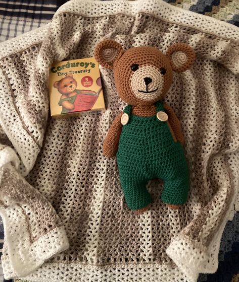 M&N Crochet Corduroy Bear, Corduroy Bear, Disney Fanart, Disney Fan Art, Creative Work, Crochet Projects, Knit Crochet, Amigurumi, Teddy Bear