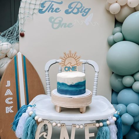 The Big One 1st Birthday party today 🌊🏄🏼‍♂️🌞✨ Smash cake and cookies by Bake Someone Happy. 😋 Little Tikes car makeover and custom surfboards by my brother and Krupted Rides 🏄🏼‍♂️😎✨ Retro Surf First Birthday Party, The Big One Beach Birthday, Surf Smash Cake, The Big One Surf Birthday Cake, Tikes Car Makeover, Little Tikes Car Makeover, The Big One Birthday Party, The Big One Cake, Big One Birthday Party