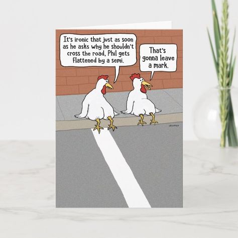 Funny Flattened Chicken Get Well Card - Get Well Soon gifts Funny Get Well Cards, Funny Chickens, Funny Get Well, Well House, Get Well Soon Gifts, Chicken Humor, Fathers Day Crafts, Get Well Soon, Get Well Cards