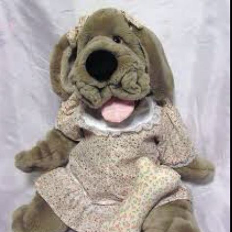 wrinkles My favorite all time stuffed animal puppet made in the early 80's 80s Stuffed Animals, 90s Kids Remember, Wrinkle Dogs, 80’s Toys, Right In The Childhood, Puppet Making, Vintage Plush, 90s Childhood, 80s Retro