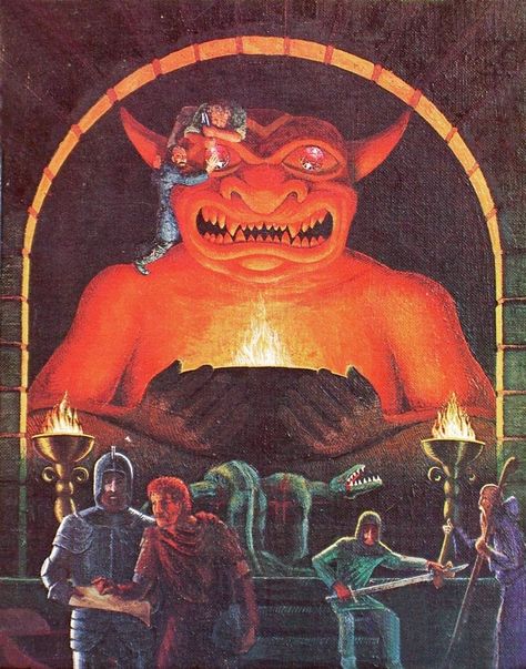 Dave Trampier 1ePHB cover art Retro Dnd Art, Vintage Dungeons And Dragons Art, Classic Dnd Art, Vintage Dnd Art, Classic Fantasy, Pen And Paper Games, Dungeon Master Screen, Classic Rpg, Advanced Dungeons And Dragons