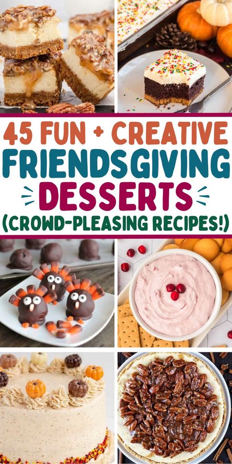 The best friendsgiving dessert ideas for the dessert bar or dessert table at your dinner party or work potluck. These quick and easy dessert recipes for friendsgiving are perfect for a crowd. Friendsgiving Dessert Recipes, Cute Fall Desserts, Friendsgiving Ideas Food, Friendsgiving Dessert Ideas, Friendsgiving Desserts, Friendsgiving Snacks, Desserts For A Party, Friendsgiving Dessert, Easy Potluck Desserts