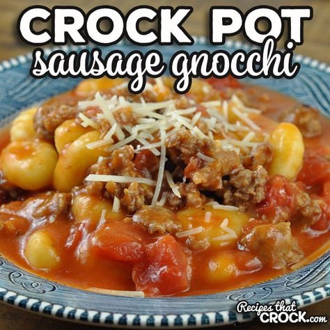 Crock Pot Sausage Gnocchi Crock Pot Sausage, Sausage Gnocchi, Crock Pot Vegetables, Sausage Crockpot, How To Cook Gnocchi, Ground Italian Sausage, Stove Top Recipes, Gnocchi Recipes, Pot Roast Recipes